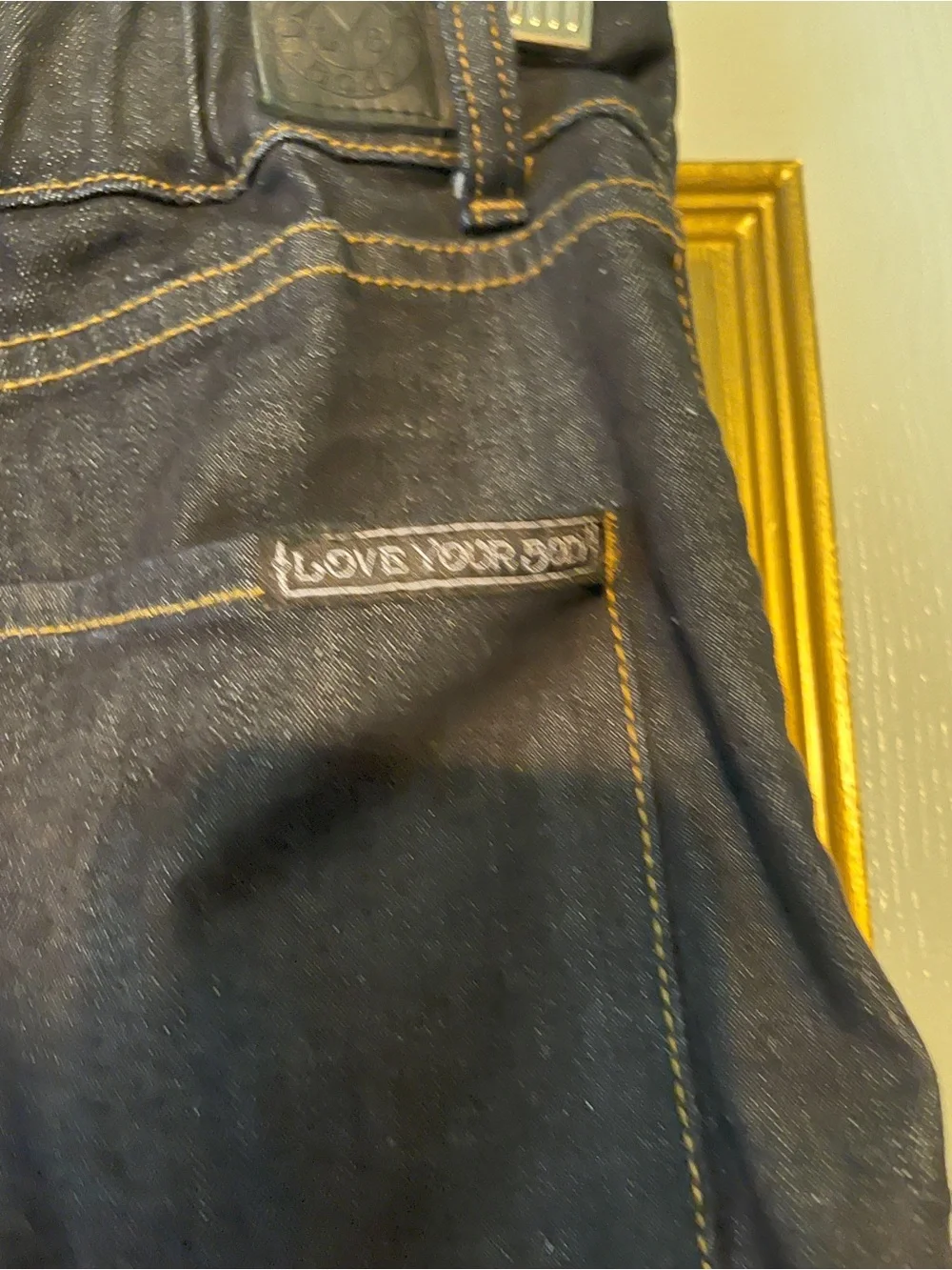 Love Your Body Pinup Couture x Laura Byrnes 4 Pocket Stretch Denim Jeans Blue 32